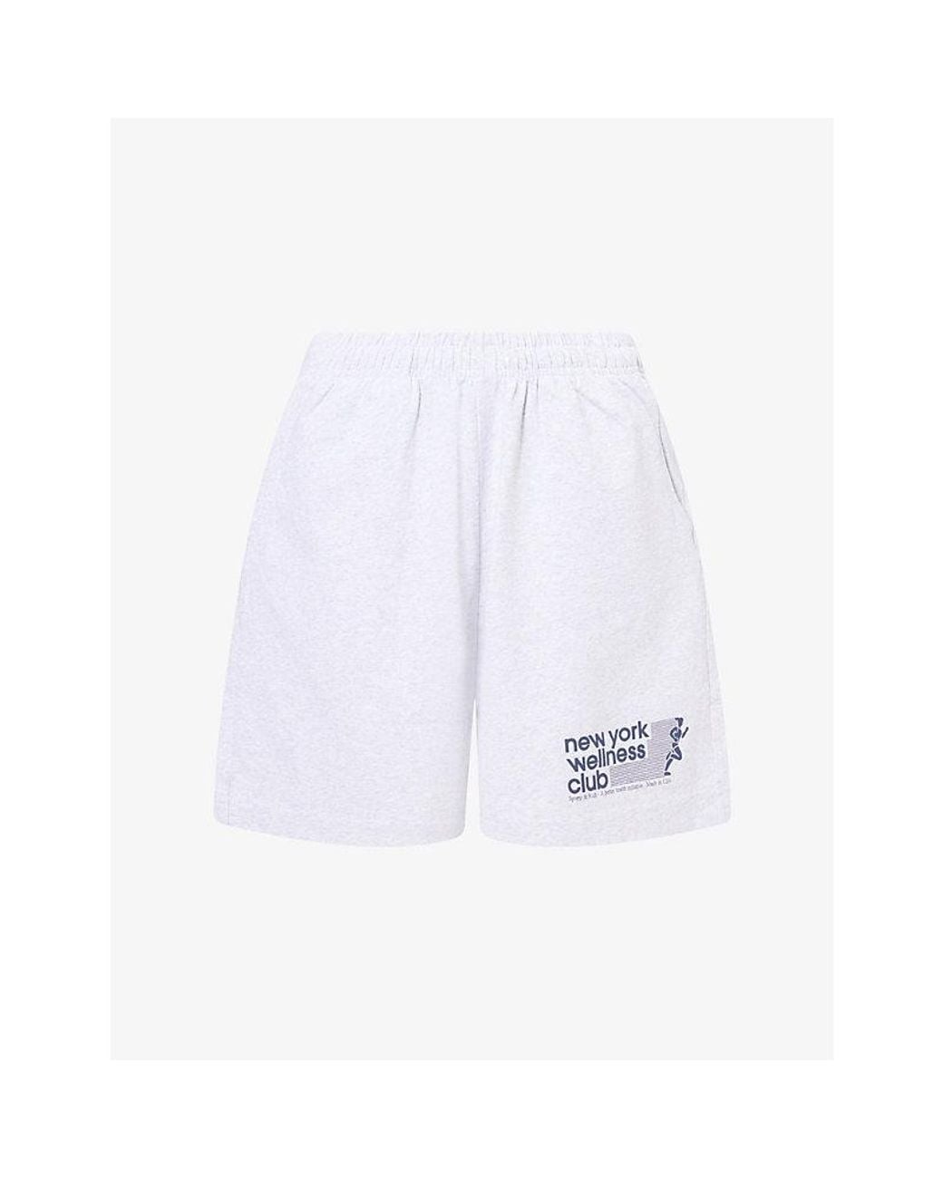 Sporty & Rich White Wellness Club Gym Jersey Shorts