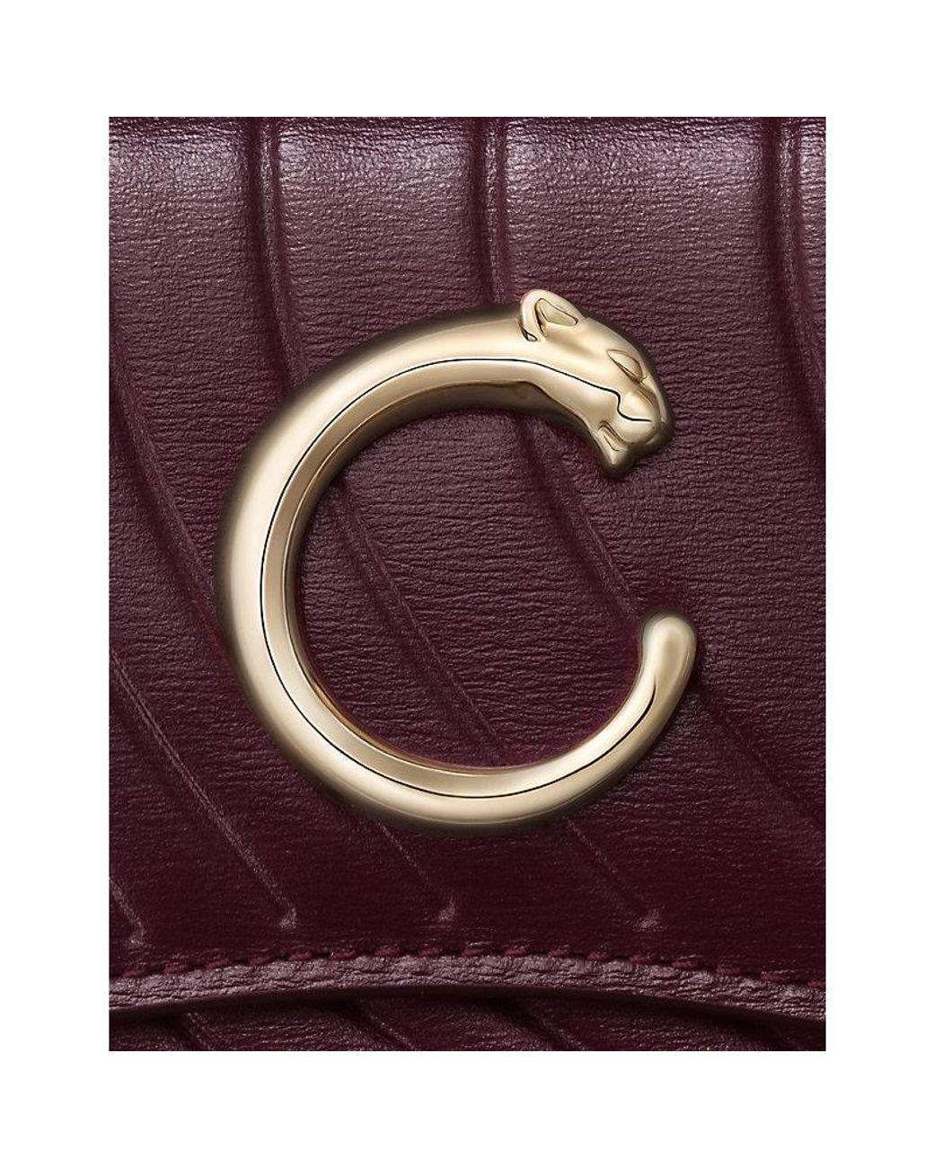 Cartier Purple Panthère C De Mini Leather Wallet