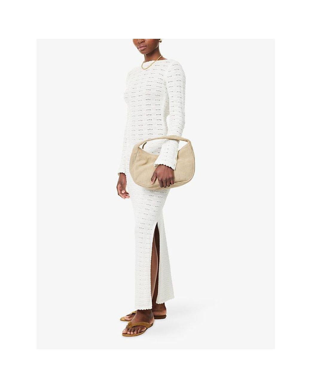 The Couture Club White Crochet Two Way Cotton Maxi Dress