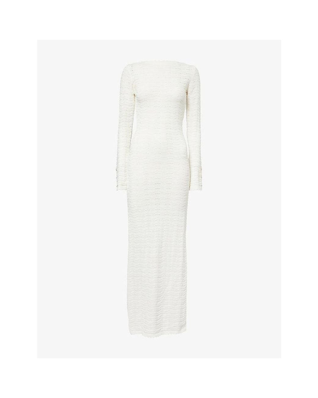 The Couture Club White Crochet Two Way Cotton Maxi Dress