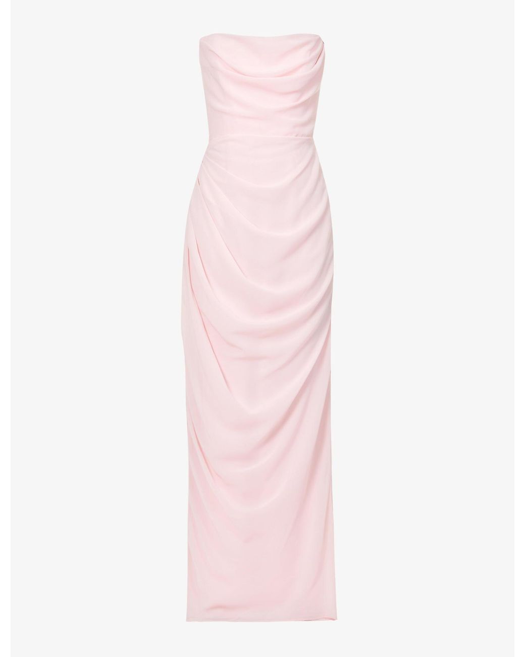 House Of Cb Adrienne Slim-fit Satin Maxi Dress in Pink | Lyst Australia