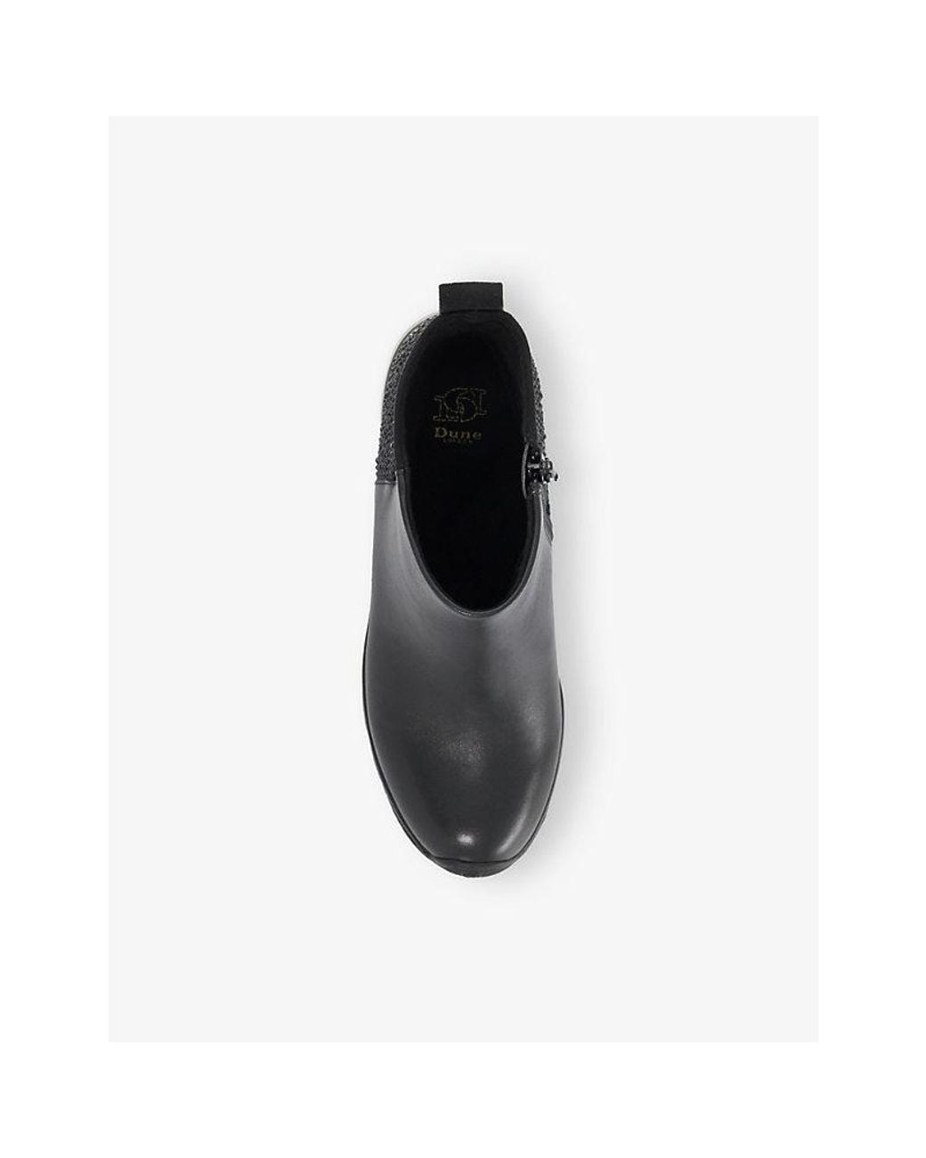 Dune Black Epitome Leather Wedge Trainers