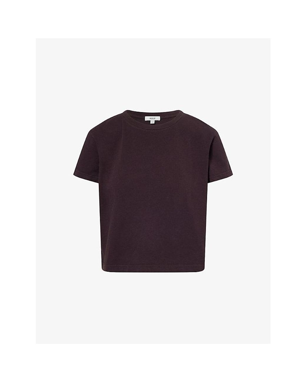 Agolde Purple Adine Shrunken Cotton-Jersey T-Shirt