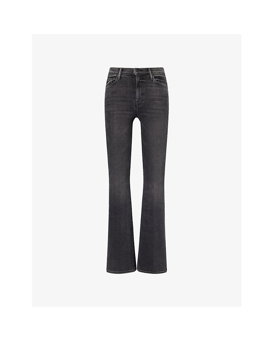 Mother Black The Weekender Flared Stretch-Denim Blend Jeans
