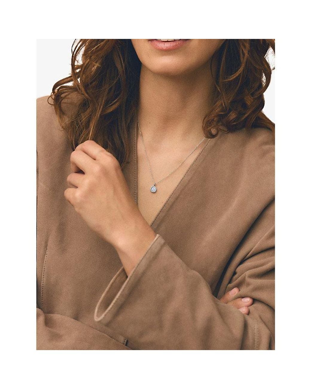 Missoma White Molten Soft Square Pavé-Plated Brass Pendant Necklace