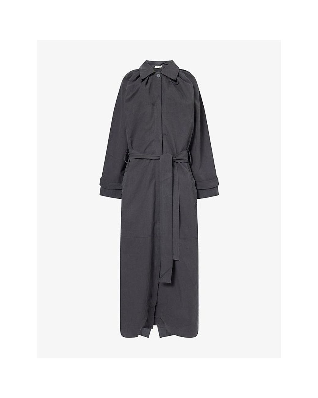 Belle Anna Gray Laurel Cotton-Blend Trench Coat
