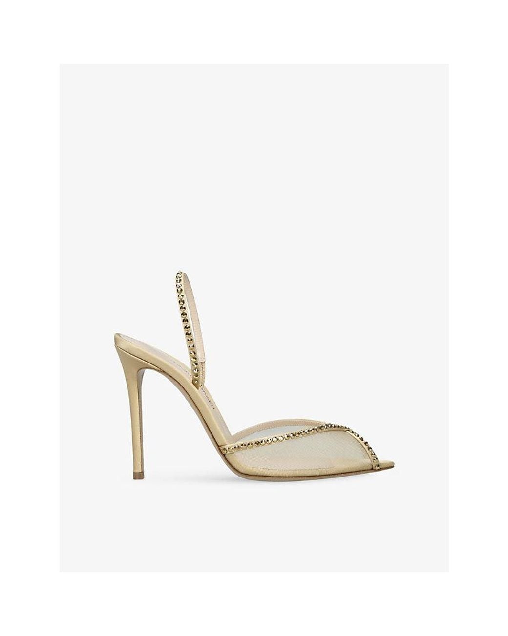 Andrea Wazen Metallic Katy 105 Mesh Slingbacks