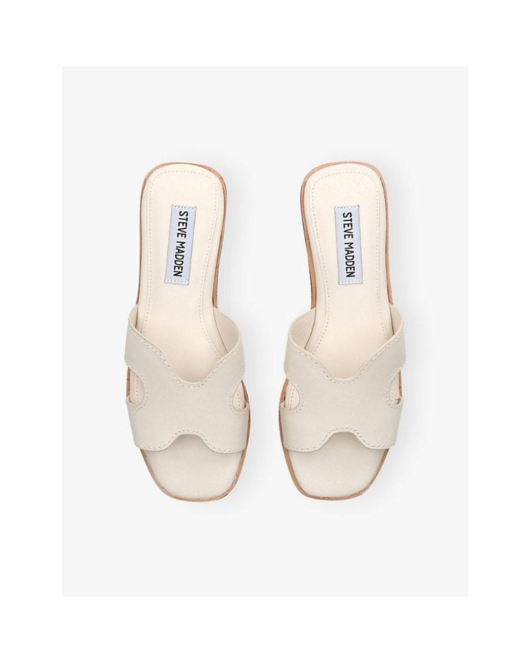 Steve Madden White Bondst Leather Sandals