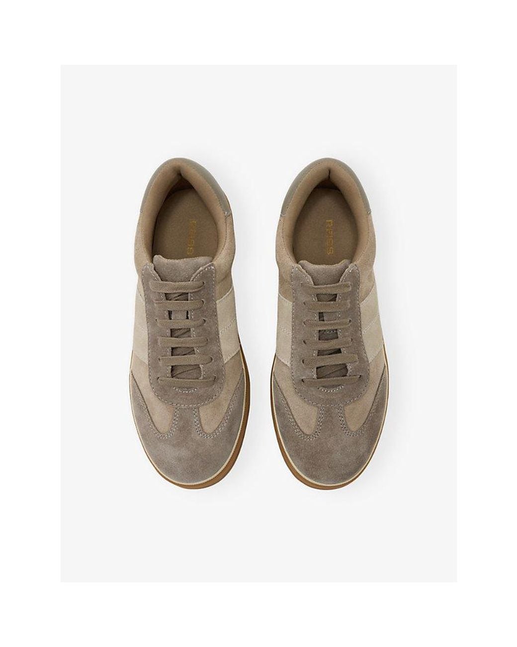 Reiss Natural Lizzie Suede Low-Top Trainers