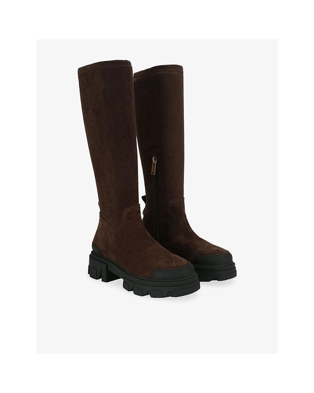 Kurt Geiger Black Stomp Sock Suede Knee-High Boots