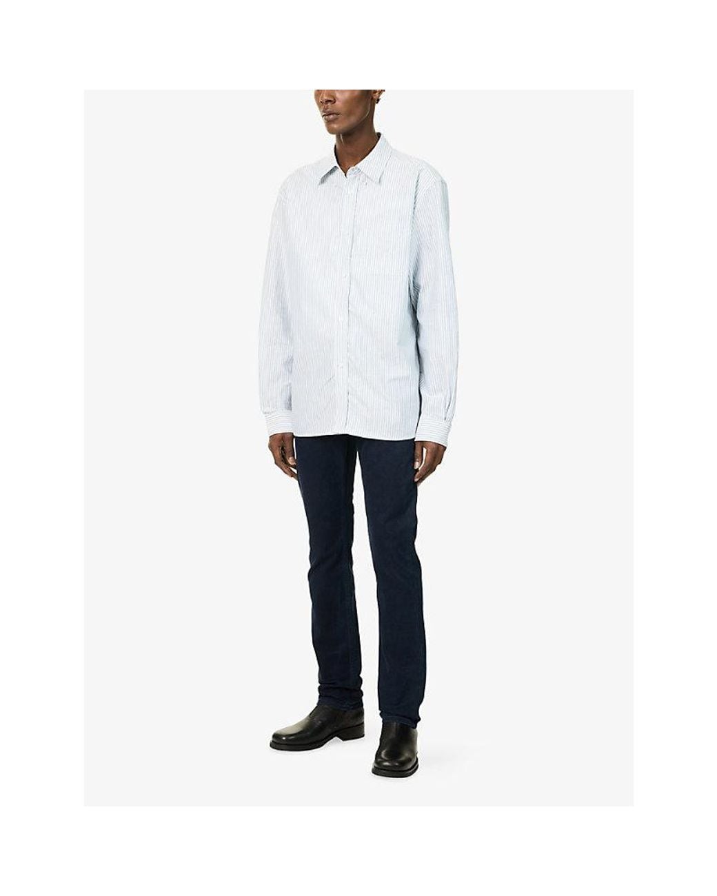 7 For All Mankind Blue Regular-Fit Straight Denim Jeans for men
