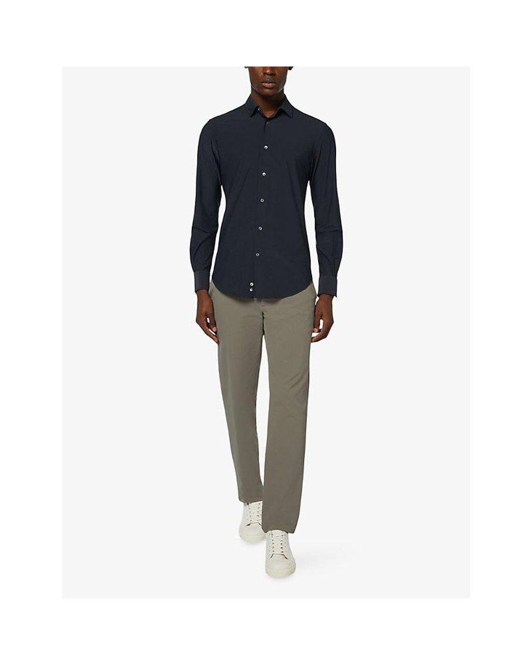 Boggi Gray Btech Performance Slim-Leg Stretch-Woven Trousers for men
