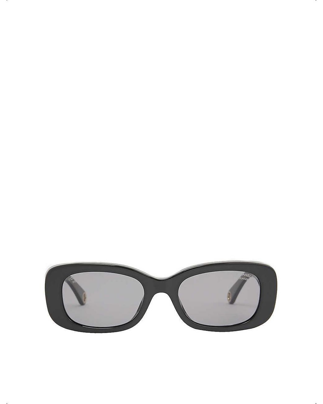 Chanel Ch5488 Rectangular-frame Brand-plaque Acetate Sunglasses in Gray ...