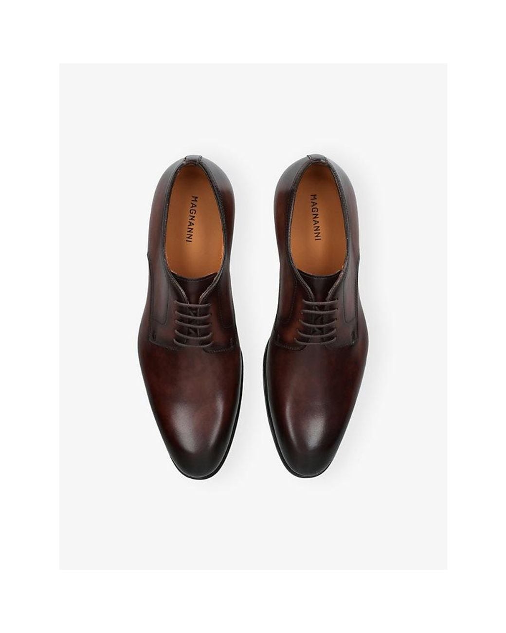 Magnanni Shoes Brown Madis Leather Derby Shoes for men