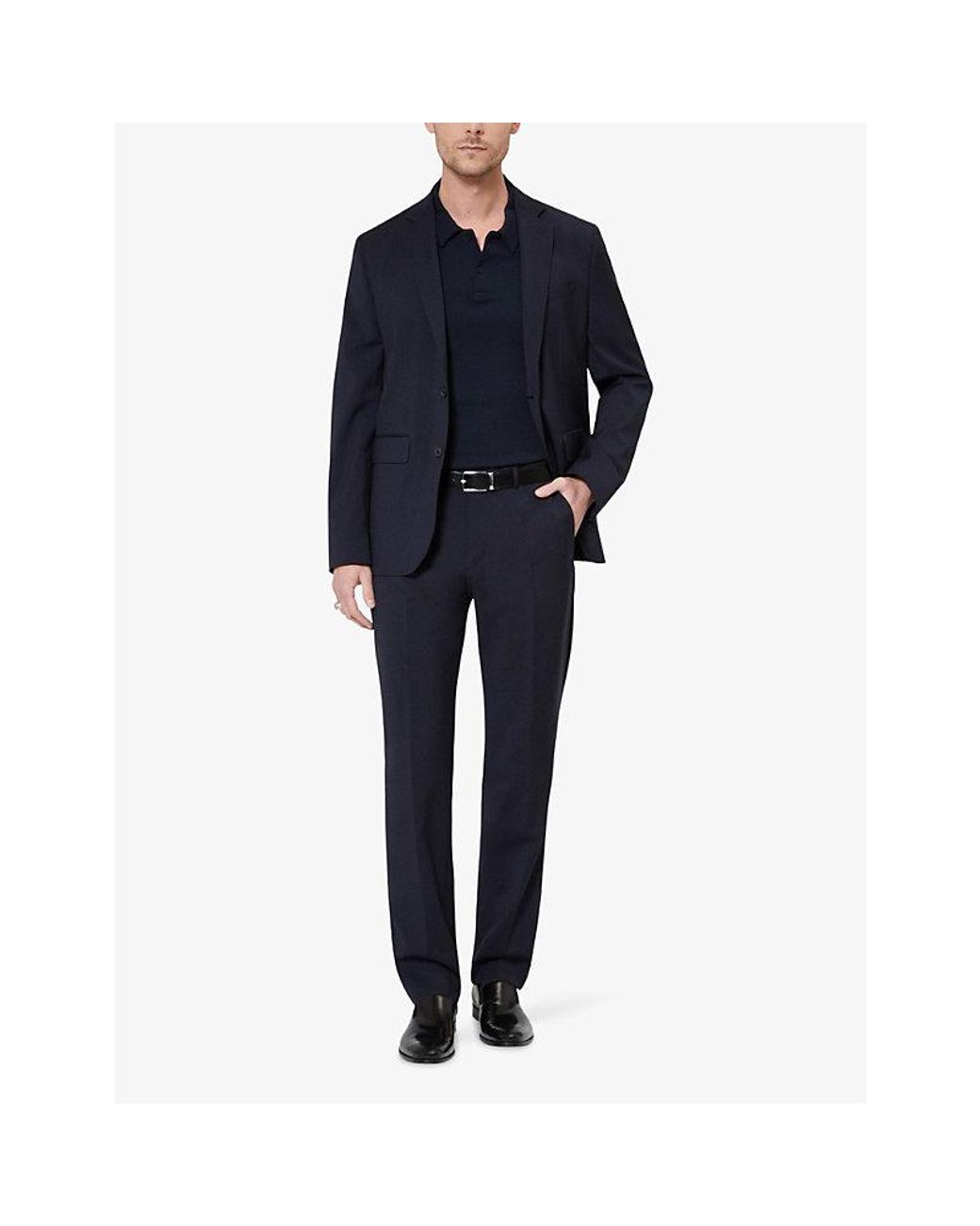 The Kooples Blue Straight-Leg Regular-Fit Wool Trousers for men