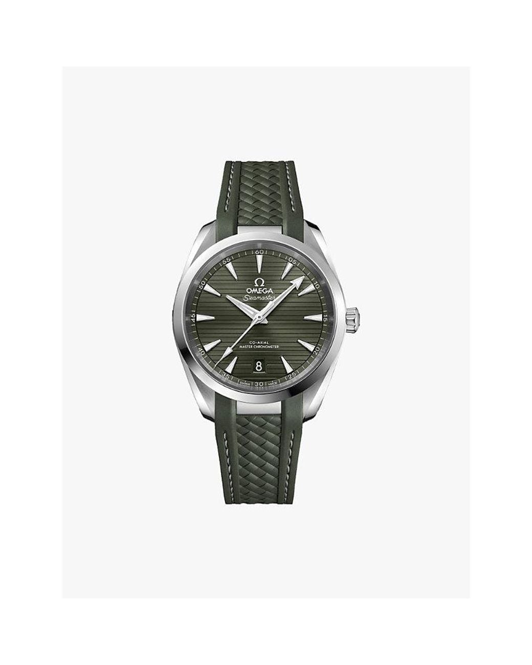 Omega White 220.12.38.20.10.001 Seamaster Aqua Terra 150M Steel And Rubber Self-Winding Watch for men