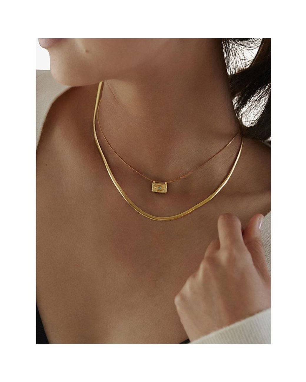 Monica Vinader Metallic Snake 18Ct-Plated Vermeil Sterling- Chain Necklace
