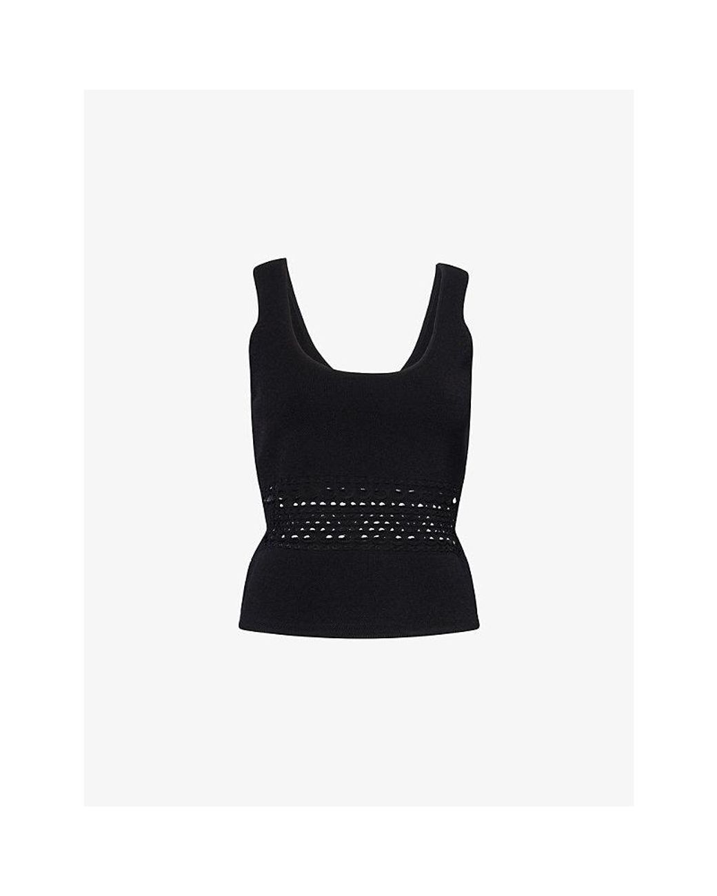 Jonathan Simkhai Black Fitzgerald Open-Stich Knit Tank Top