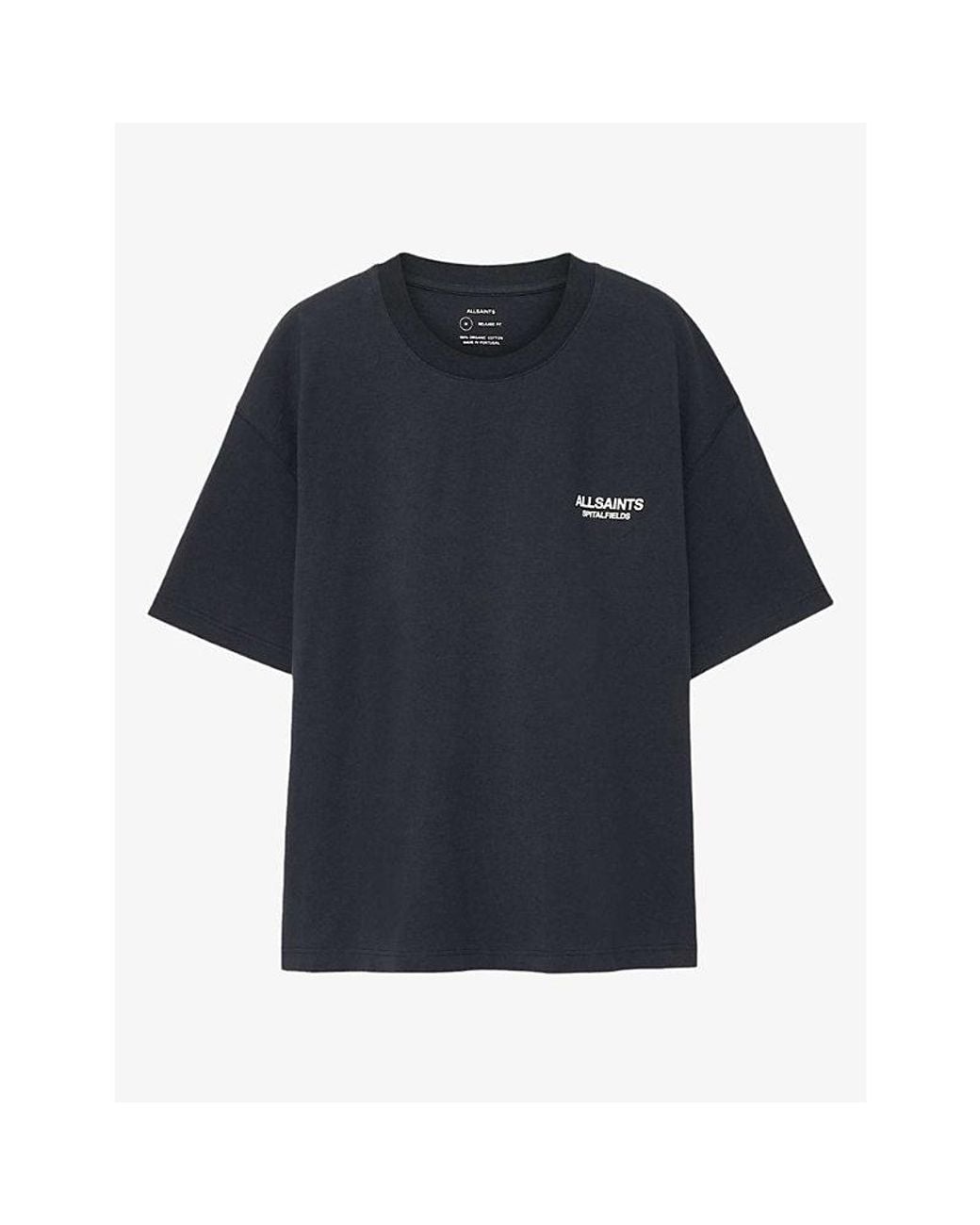 AllSaints Blue Shadow Graphic-Print Short-Sleeve Cotton T-Shirt for men