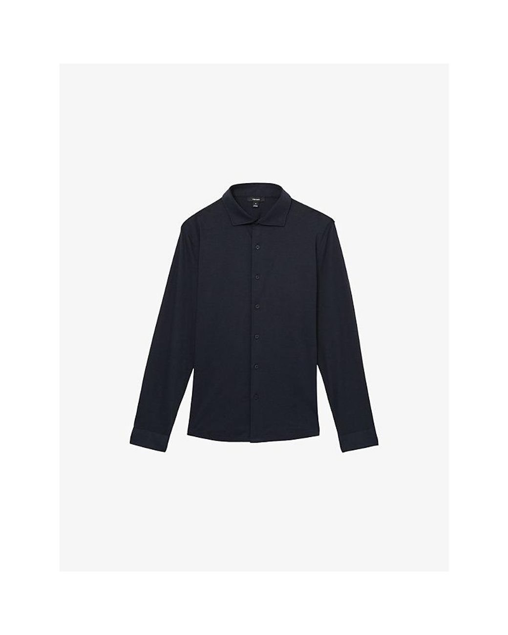 Reiss Blue Duke Button-Through Cotton-Jersey Shirt for men