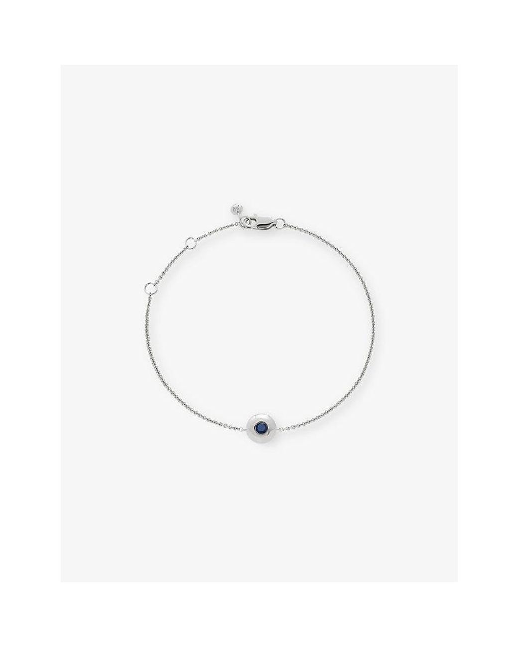 Monica Vinader White September Birthstone Sapphire And Sterling- Bracelet