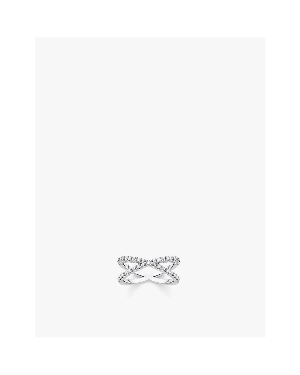 Thomas Sabo White Crossover Dots Sterling- And Zirconia Ring