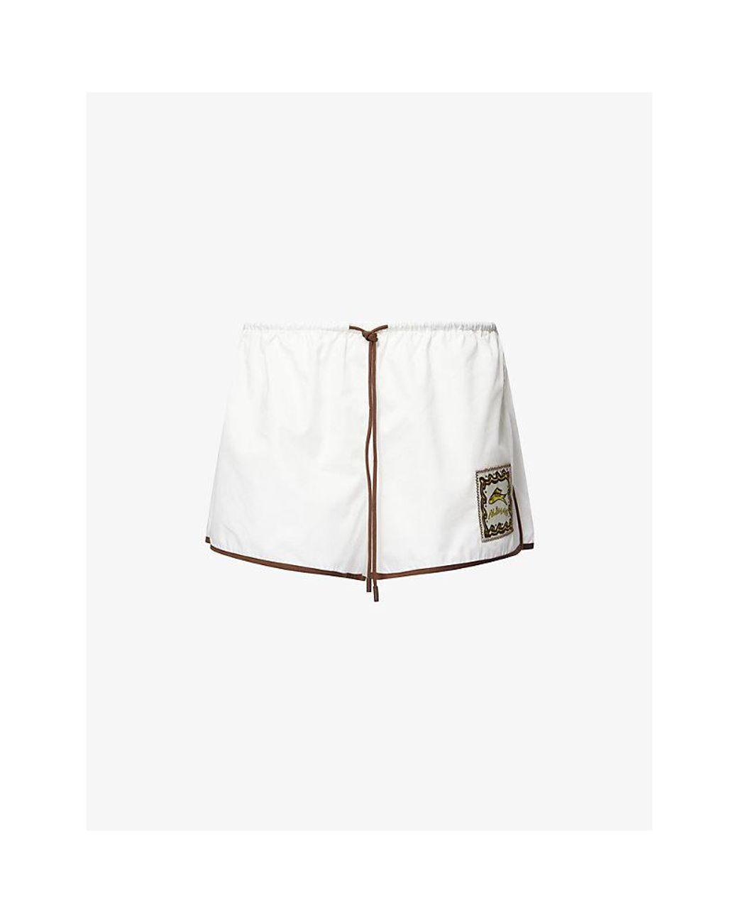 ALÉMAIS White Scuba Brand-Patch Cotton Shorts