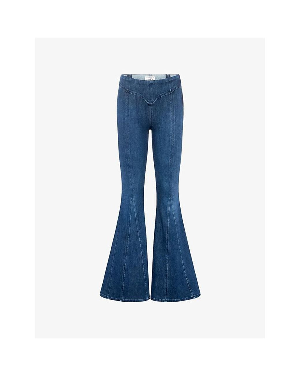 GOOD AMERICAN Blue Dolly's Joleans Extreme Flare-Leg Denim Jeans