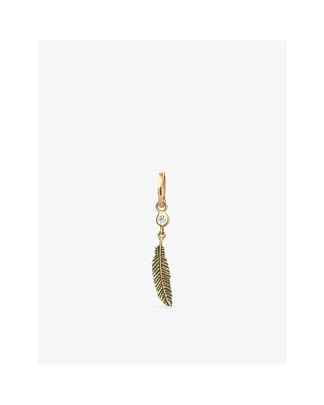 Kismet by Milka Metallic Dart 0.04Ct Diamond Drop Huggie
