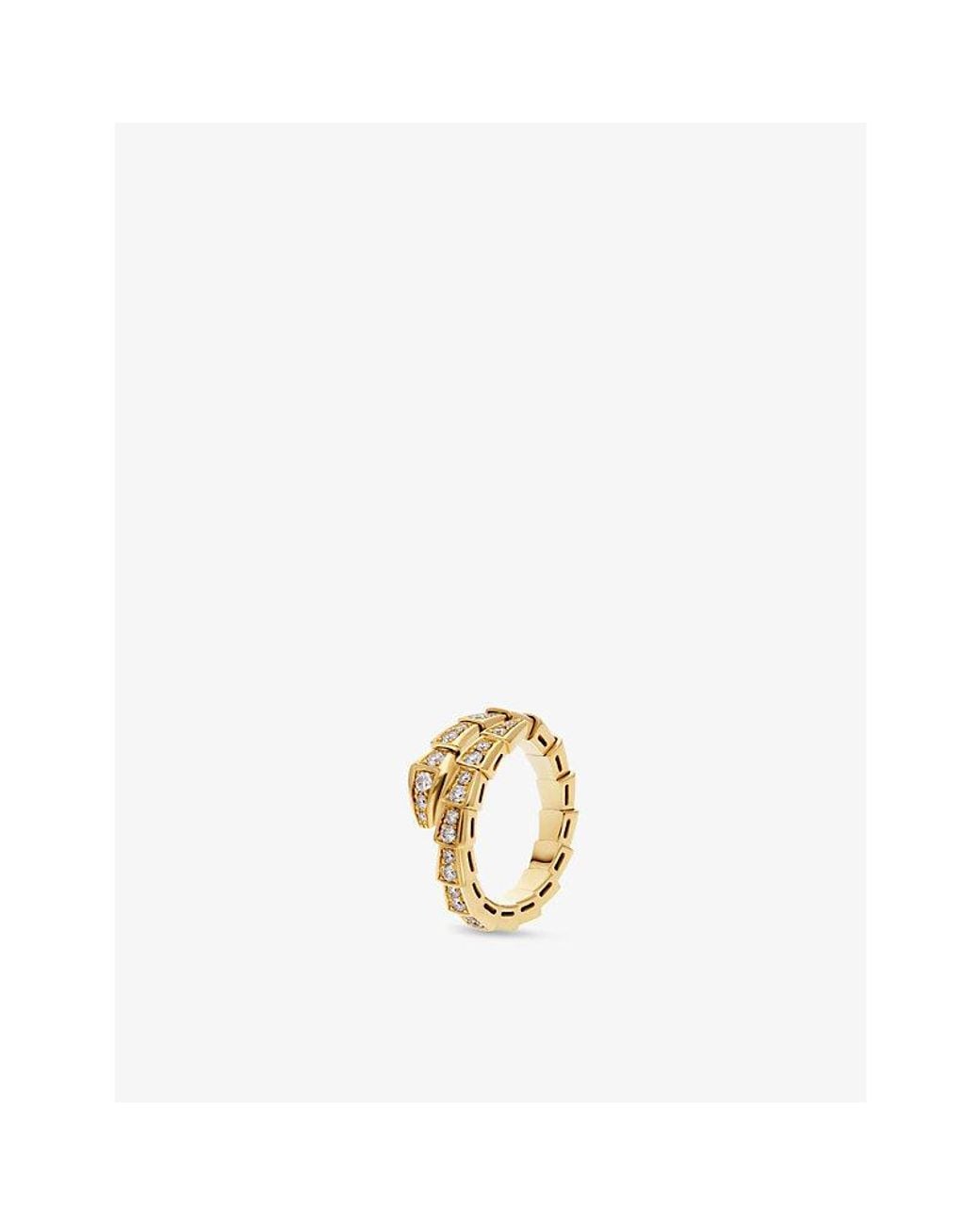 BVLGARI Metallic Serpenti Viper 18Ct- Mother-Of-Pearl, 0.82Ct Round Brilliant-Cut Diamond Ring