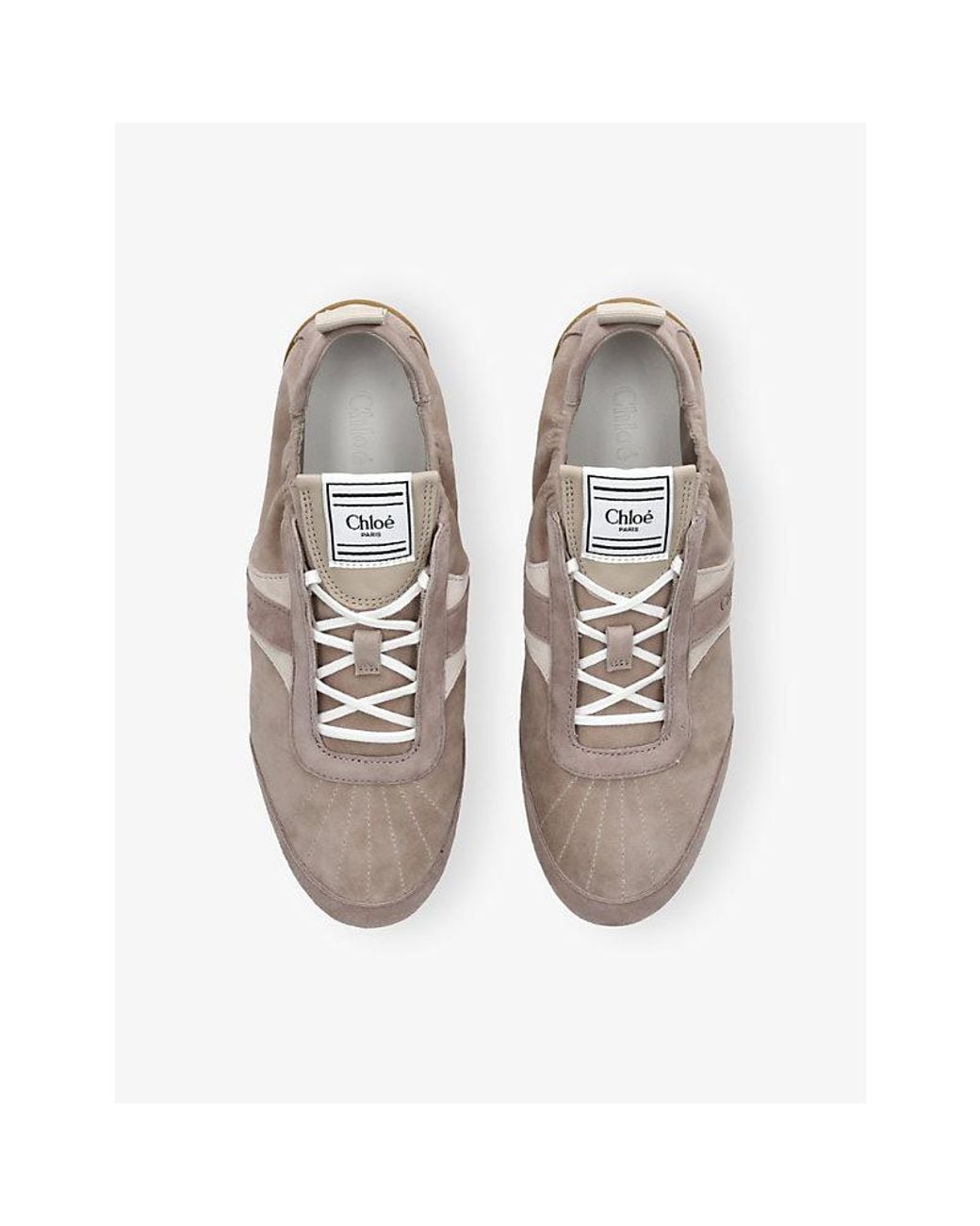 Chloé White Kick Suede Trainers