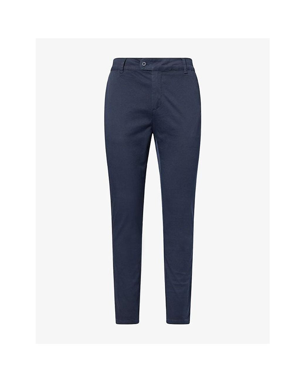 Arne Blue Tailored Slim-Fit Cotton-Stretch Chino Trousers for men