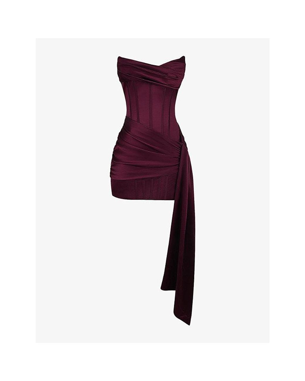 lilia mini dress Plunging Neckline Mini Dress dark brown