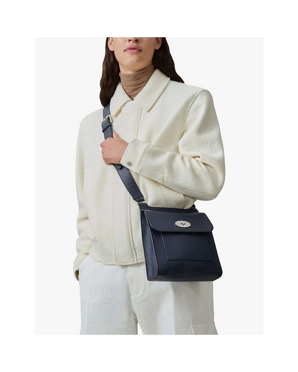 Mulberry Blue Antony Leather Satchel for men