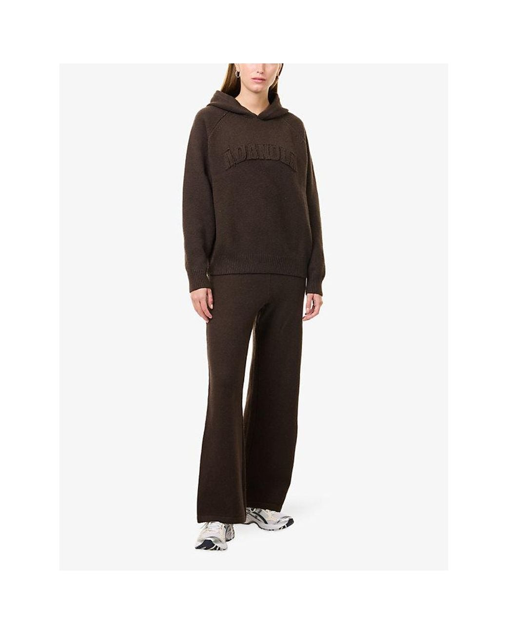 ADANOLA Purple Varsity Oversize Cotton-Knit Hoody