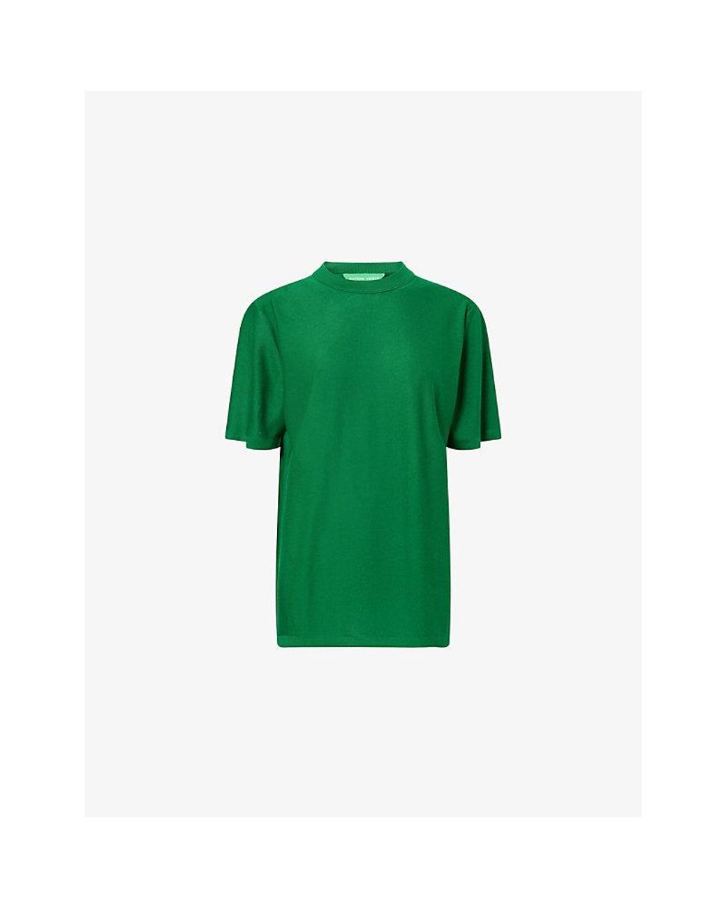 Bottega Veneta Green Rleaxed-Fit Round-Neck Cashmere-Knit T-Shirt