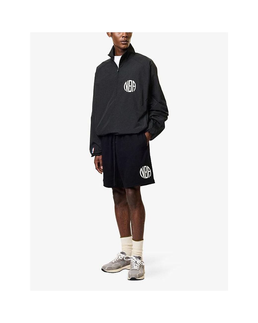 Fear Of God Black Nba Embroidered Cotton Jersey Shorts for men