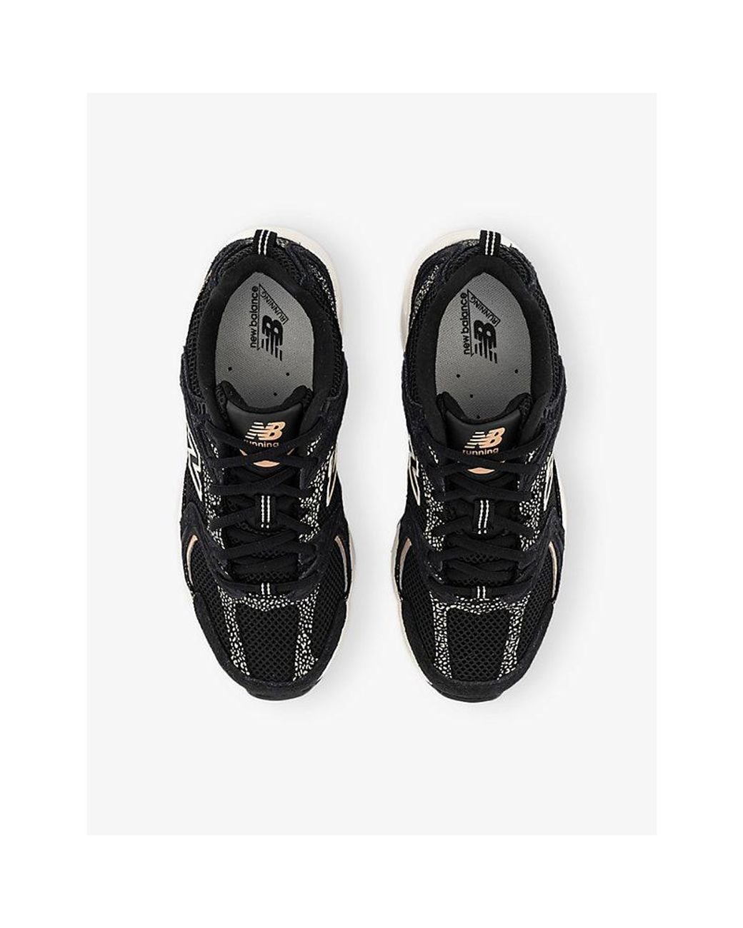 New Balance Black Mr530 Suede And Mesh Trainers