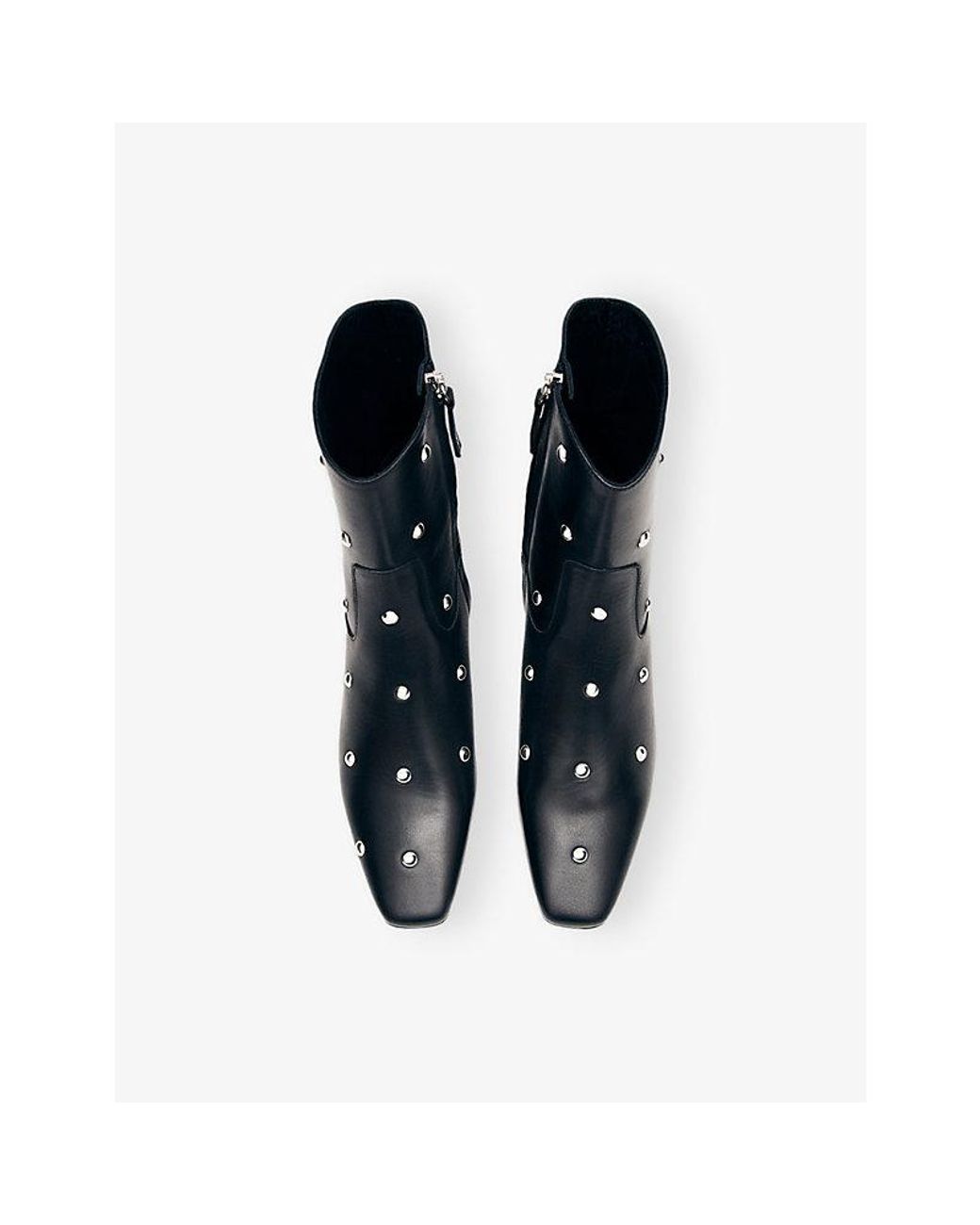 Alohas Blue Nash Stud Leather Heeled Ankle Boots