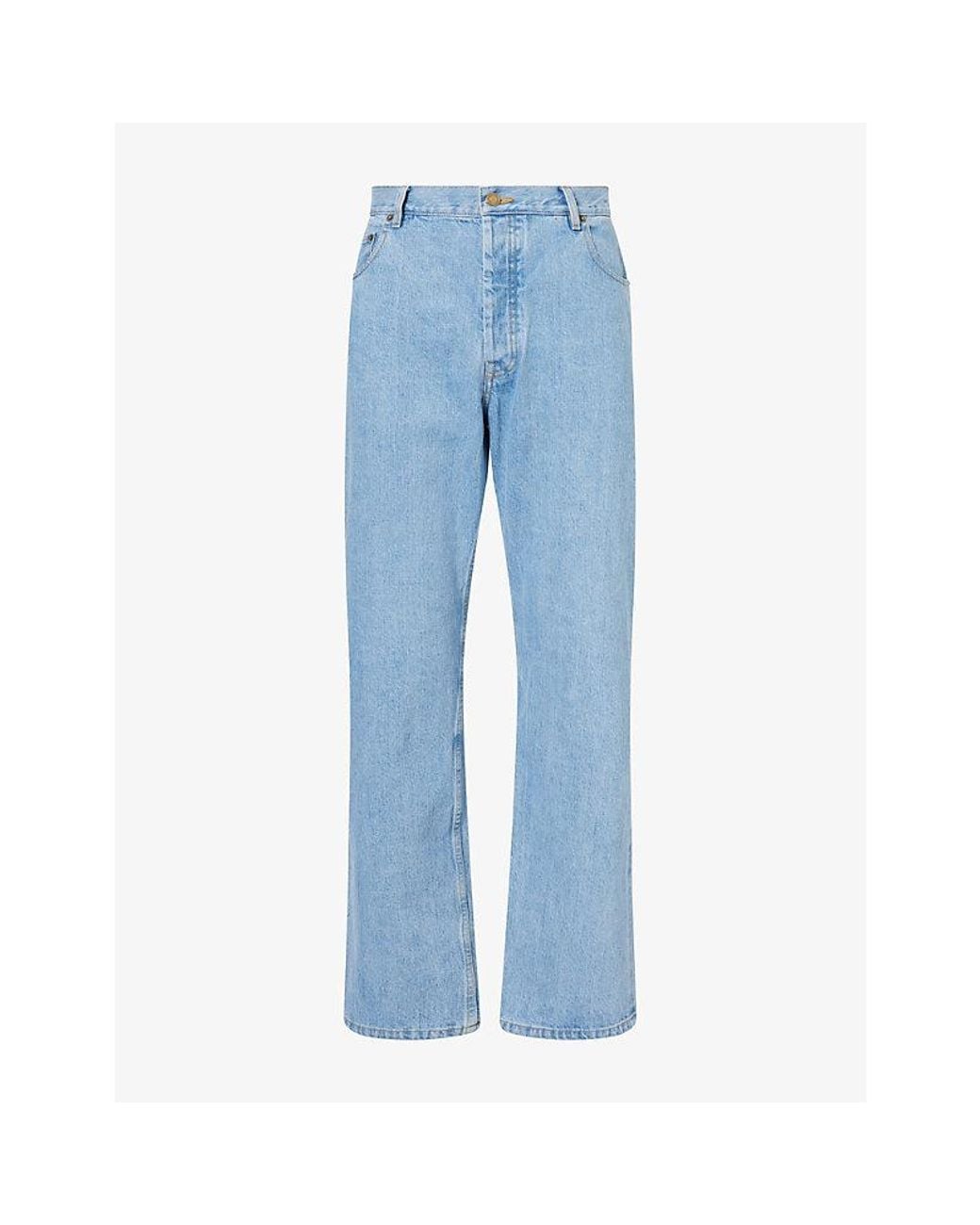 Thom Browne Blue Contrast-Stitch Denim Jeans for men