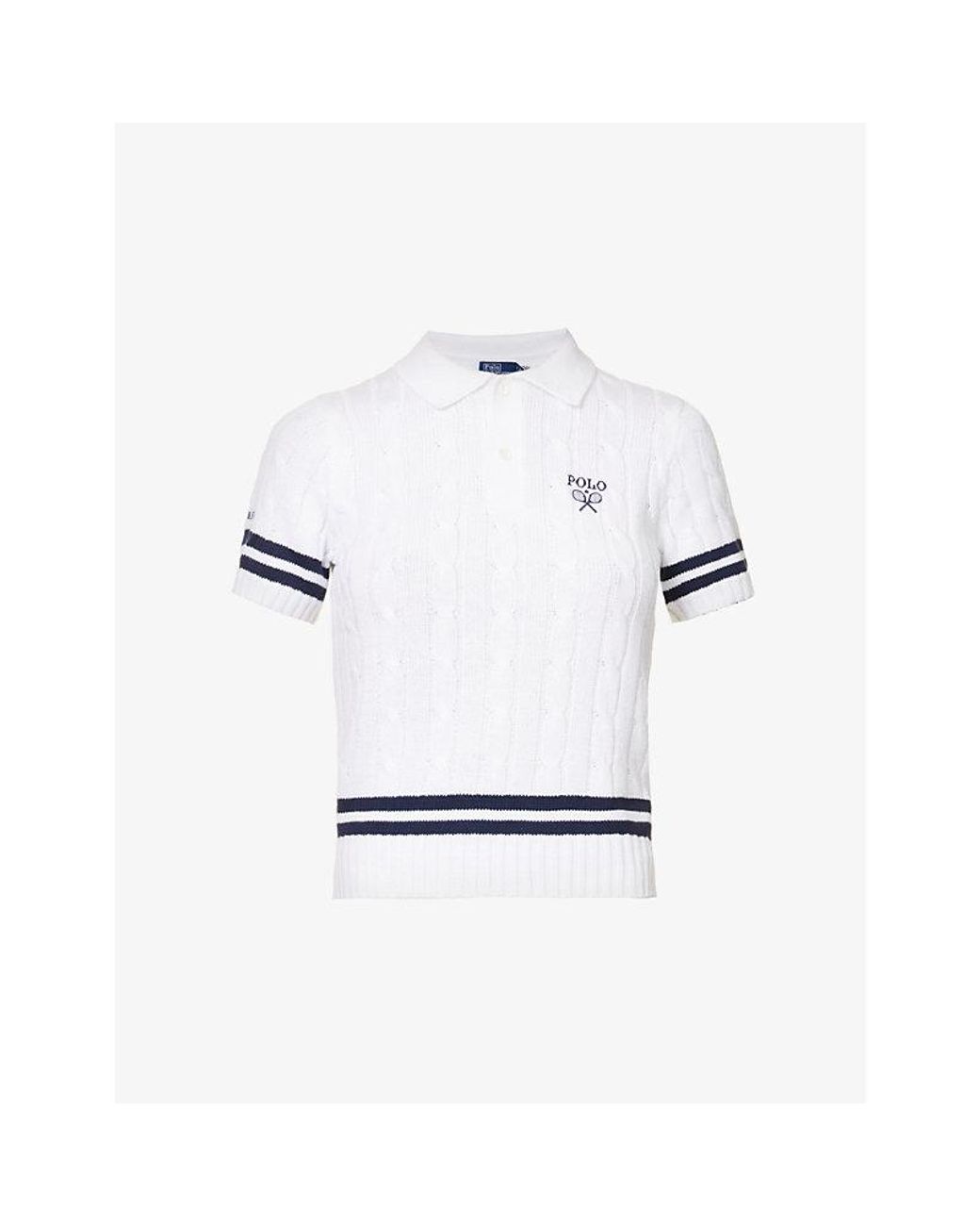Polo Ralph Lauren Wimbledon Logo-embroidered Cotton Polo Shirt in White ...