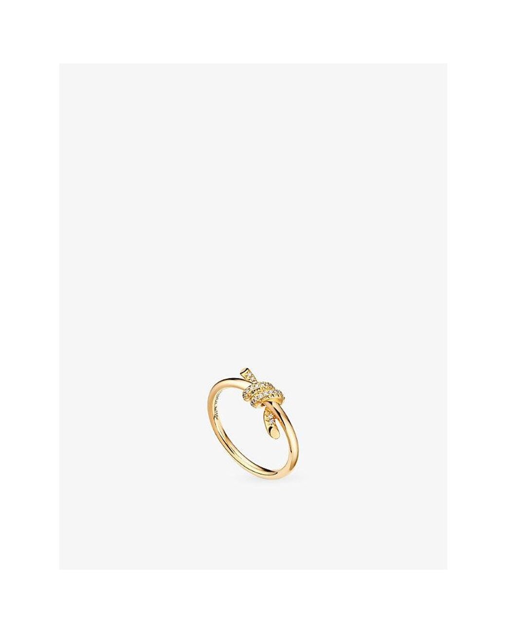 Tiffany & Co Metallic Tiffany Knot 18Ct And 0.05Ct Pavé Diamond Ring