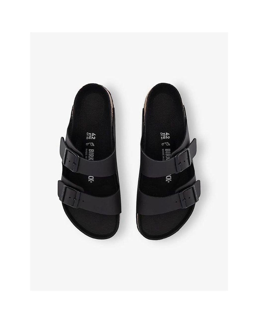 Birkenstock Black Arizona Two-Strap Faux-Leather Sandals for men
