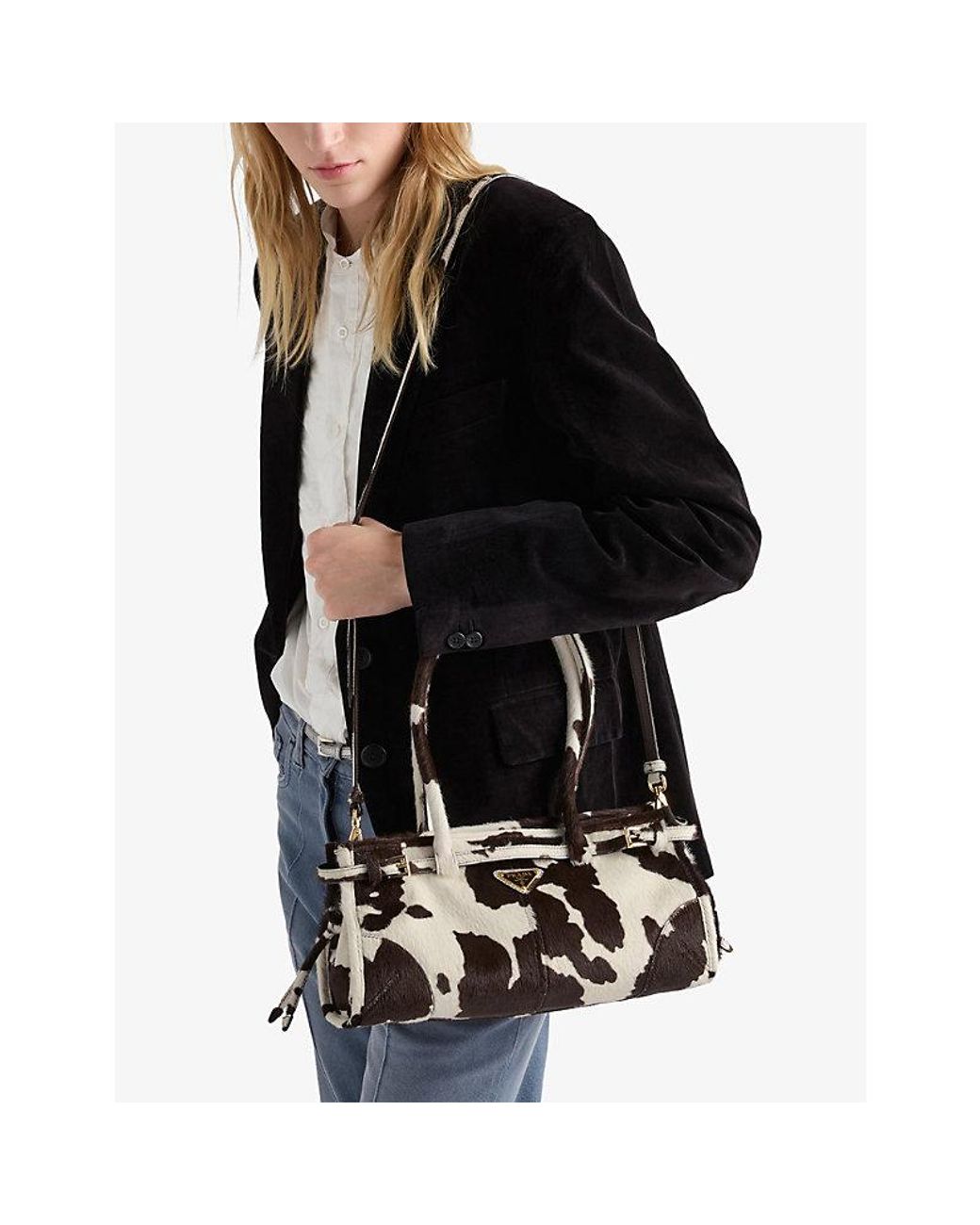 Prada Black Bonnie Medium Leather Shoulder Bag