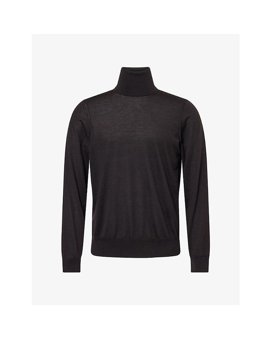 Dunhill Black Roll-Neck Cashmere Jumper for men