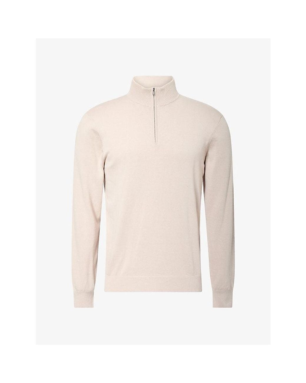 Arne Natural Half-Zip Cotton Knit Jumper for men