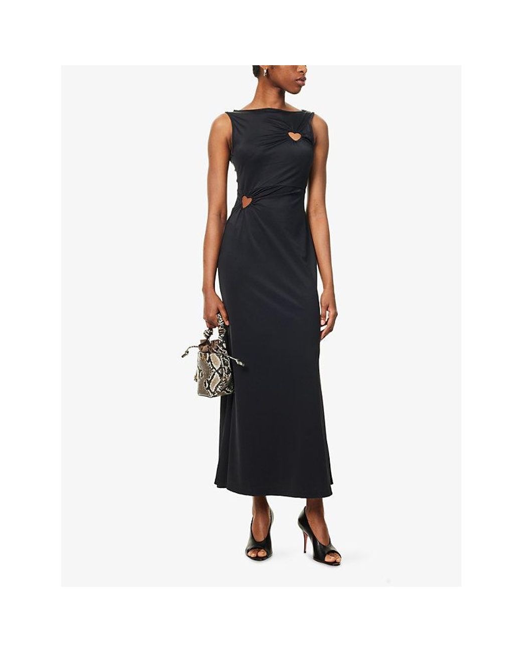 Amy Lynn Black Harlie Cut-Out Heart Woven Maxi Dress