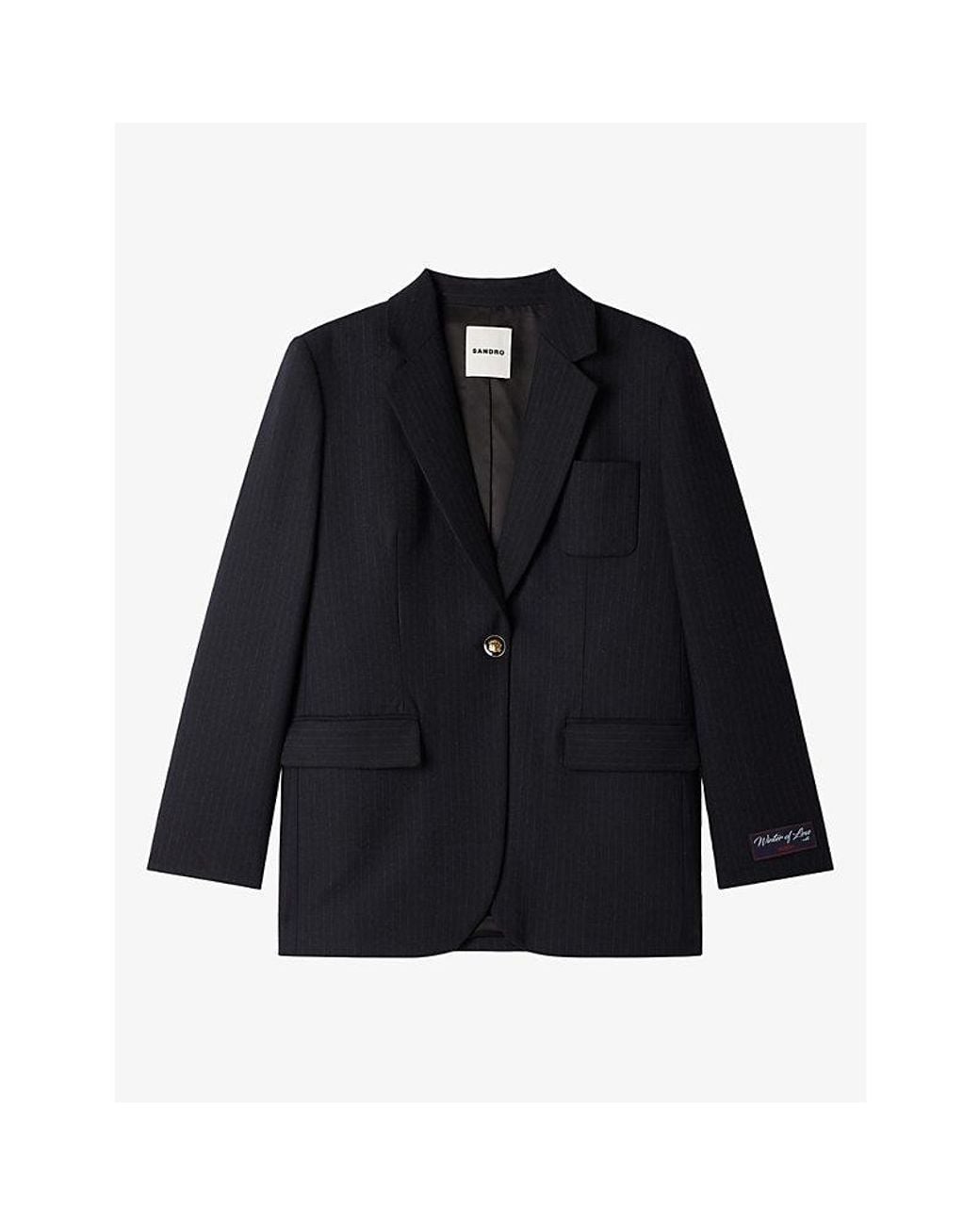 Sandro Blue Striped Single-Breasted