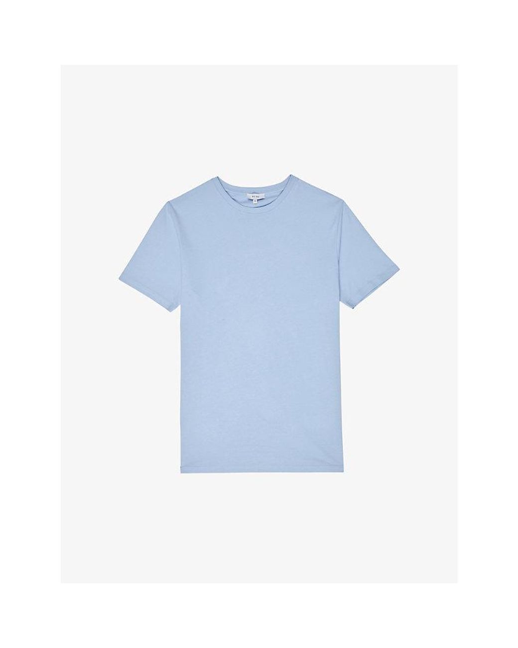 Reiss Blue Bless Crewneck Cotton-Jersey T-Shirt for men