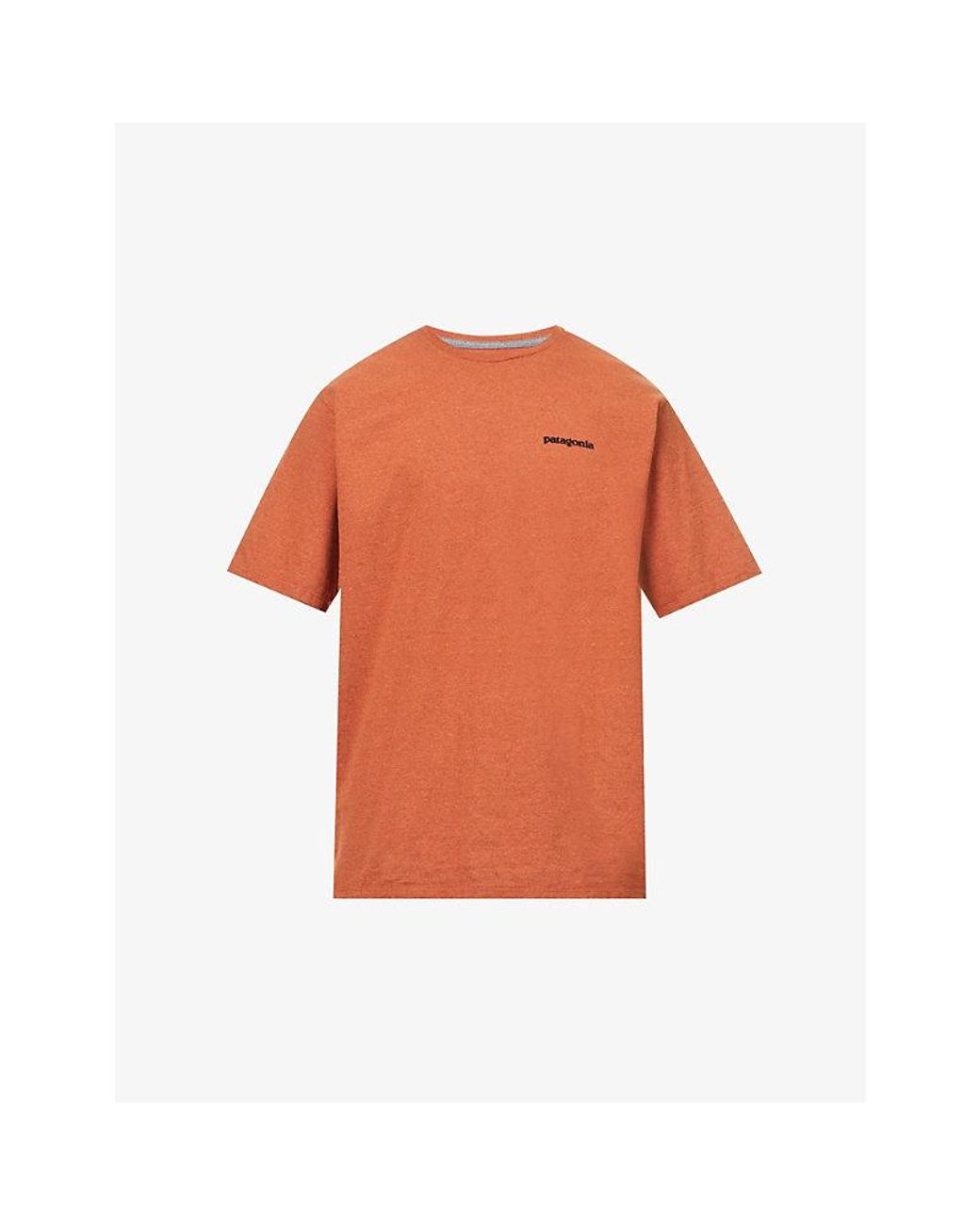 Patagonia P-6 Responsibili-tee Recycled Cotton And Recycled Polyester-blend T-shirt in Orange for Men | Lyst